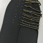 Pearl Embellished Asymmetric Maxi Dress H6794