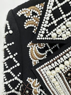 Pearl Embellished Beaded Cropped Jacket H6591
