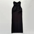 Pearl Embellished Black Mermaid Gown H6750