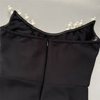 Pearl Embellished Black Mermaid Gown H6750