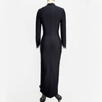 Pearl Embellished Long Sleeve Midi Dress H6536