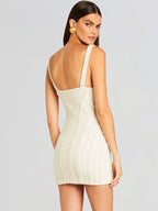 Pearl Embellished Mini Bodycon Dress H6301