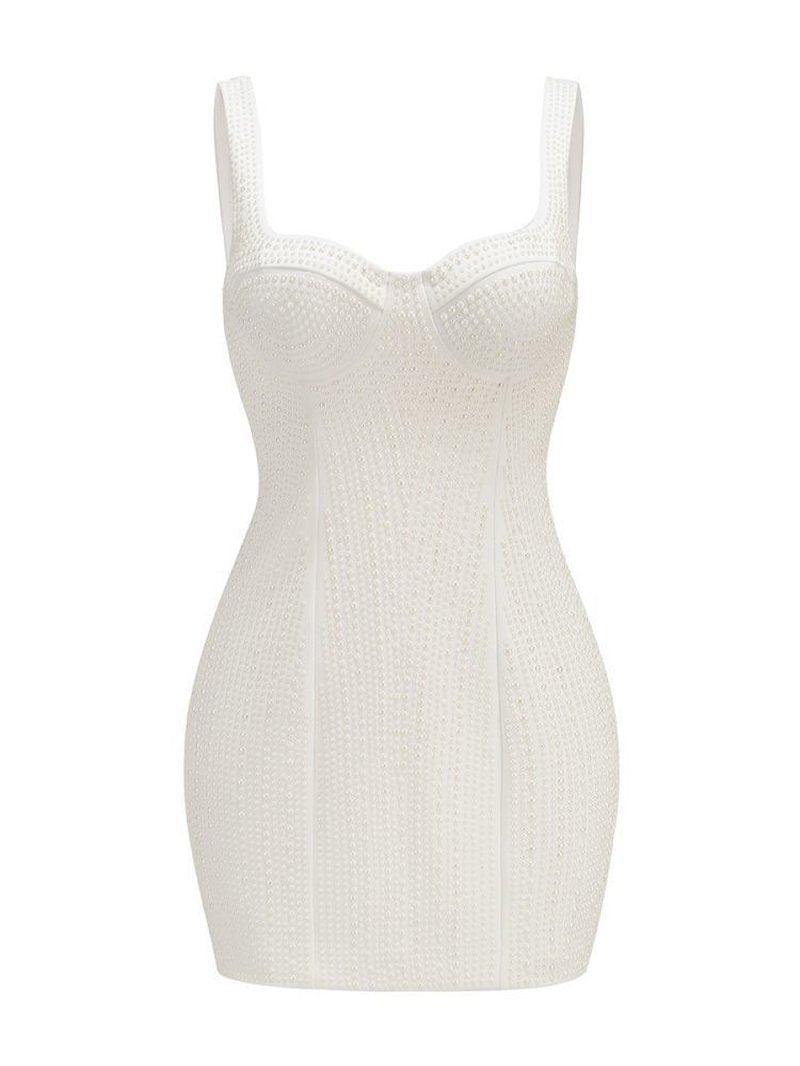 Pearl Embellished Mini Bodycon Dress H6301