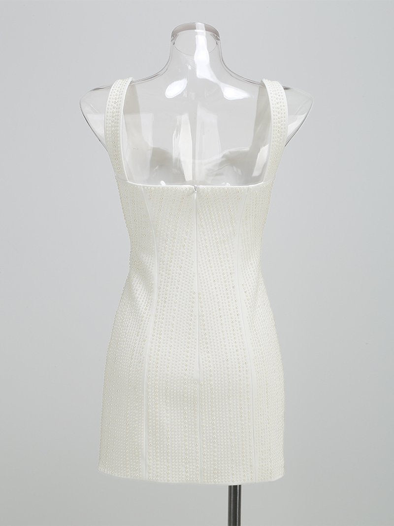 Pearl Embellished Mini Bodycon Dress H6301