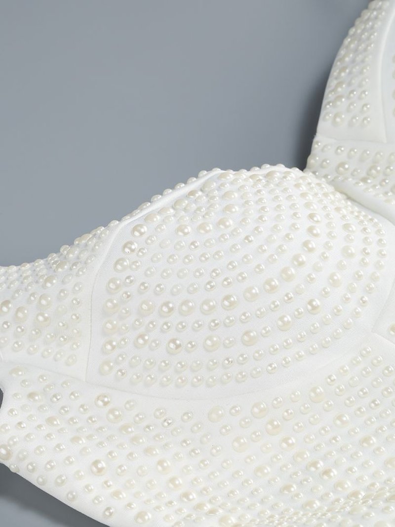 Pearl Embellished Mini Bodycon Dress H6301