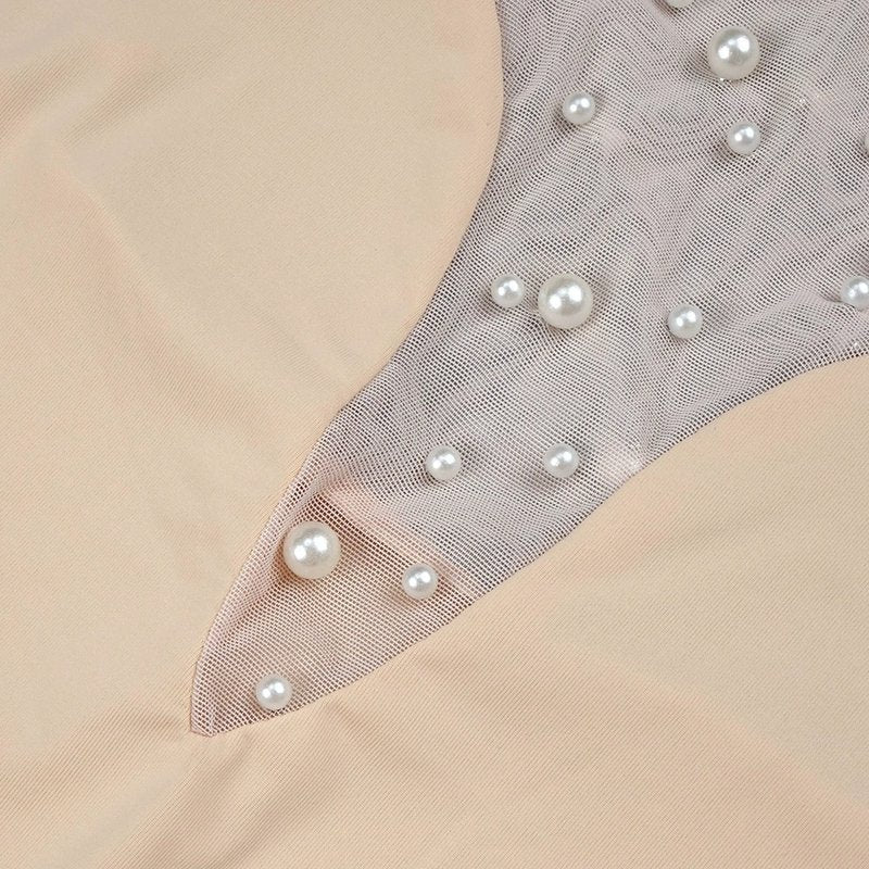Pearl Embellished Sleeve White Jumpsuit H6308