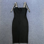 Pearl-Embellished Square Neck Mermaid Dress H6147