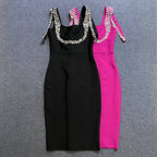 Pearl-Embellished Square Neck Mermaid Dress H6147