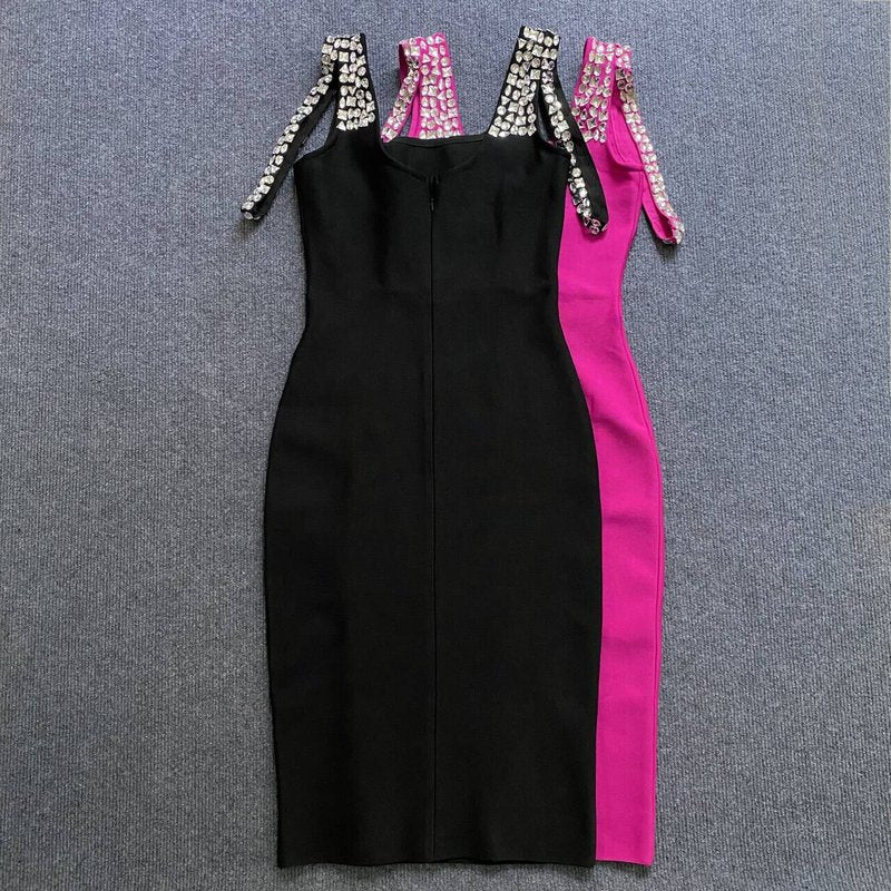 Pearl-Embellished Square Neck Mermaid Dress H6147