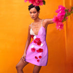 Pearl Strap Floral Mini Dress H6246