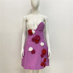 Pearl Strap Floral Mini Dress H6246