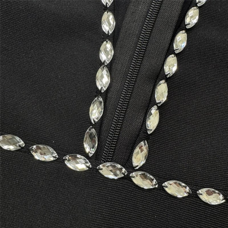 Pearl Trim Halter Long Sleeve Maxi Dress H6535