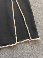 Pearl Trim Halter Maxi Dress H6414