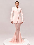 Pink Blazer Sheer Gown Dress H7066