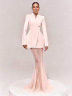 Pink Blazer Sheer Gown Dress H7066