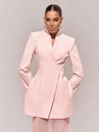 Pink Blazer Sheer Gown Dress H7066
