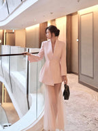 Pink Blazer Sheer Gown Dress H7066