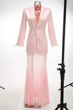 Pink Blazer Sheer Gown Dress H7066