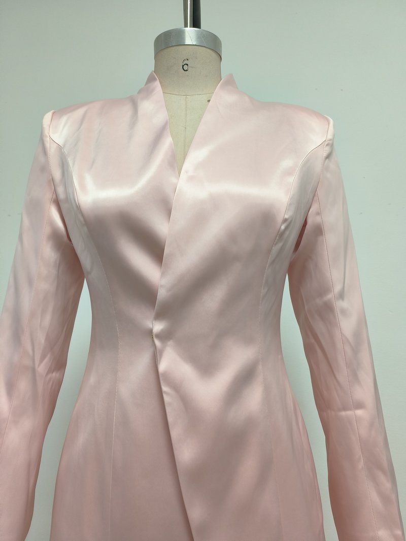 Pink Blazer Sheer Gown Dress H7066