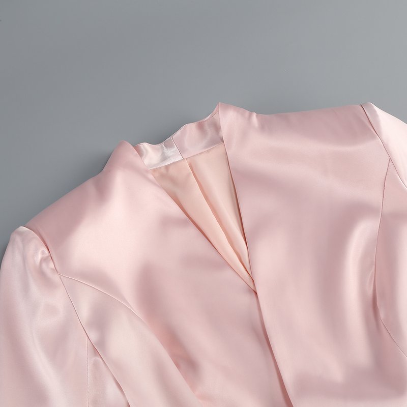Pink Blazer Sheer Gown Dress H7066