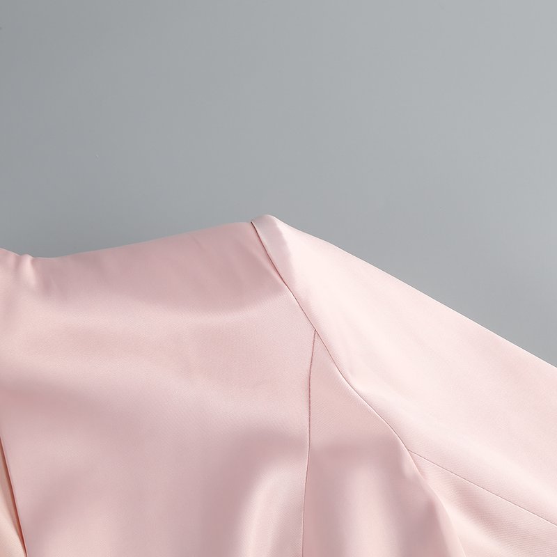 Pink Blazer Sheer Gown Dress H7066