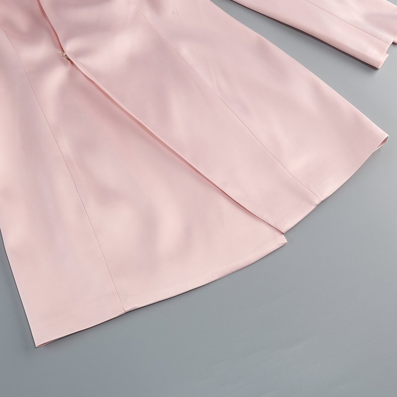 Pink Blazer Sheer Gown Dress H7066