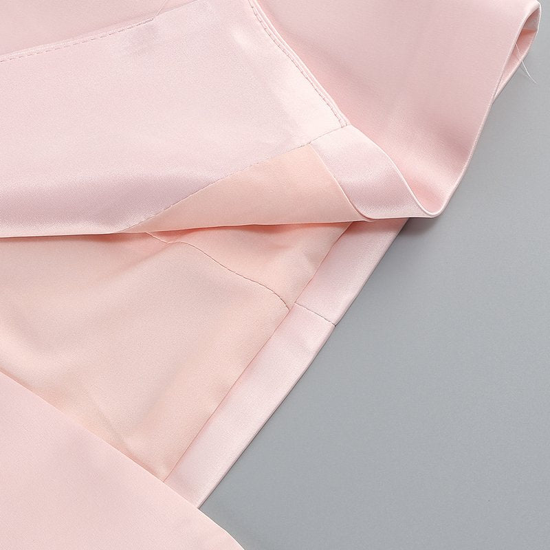 Pink Blazer Sheer Gown Dress H7066