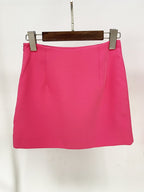 Pink Butterfly Embellished Crop Top & Mini Skirt Set H6019
