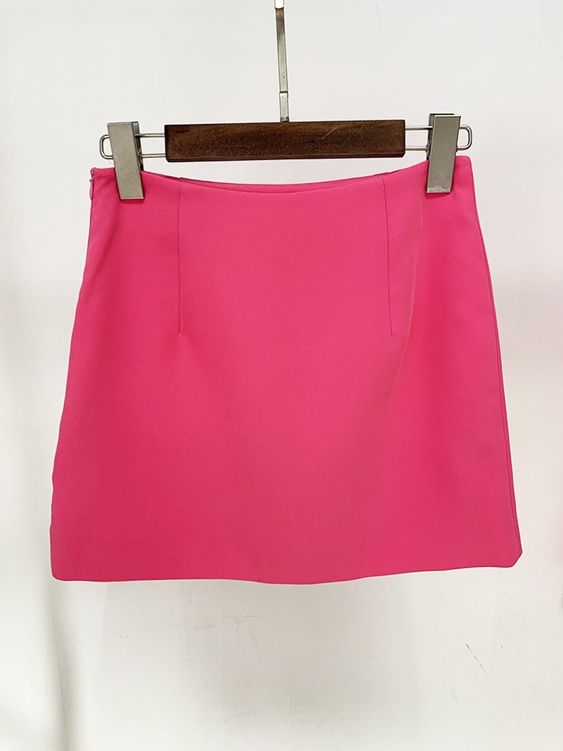 Pink Butterfly Embellished Crop Top & Mini Skirt Set H6019