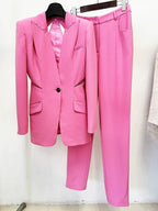 Pink Cutout Blazer Suit Set H6374