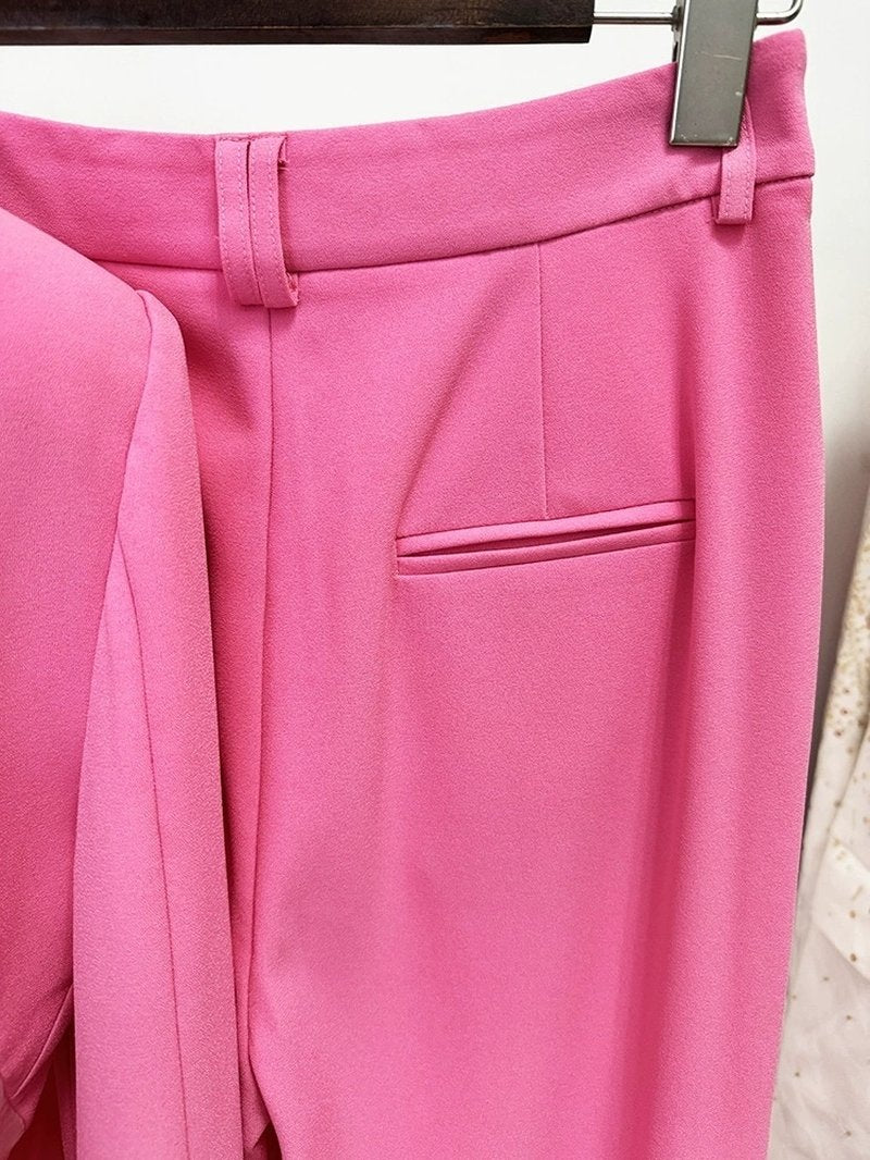 Pink Cutout Blazer Suit Set H6374
