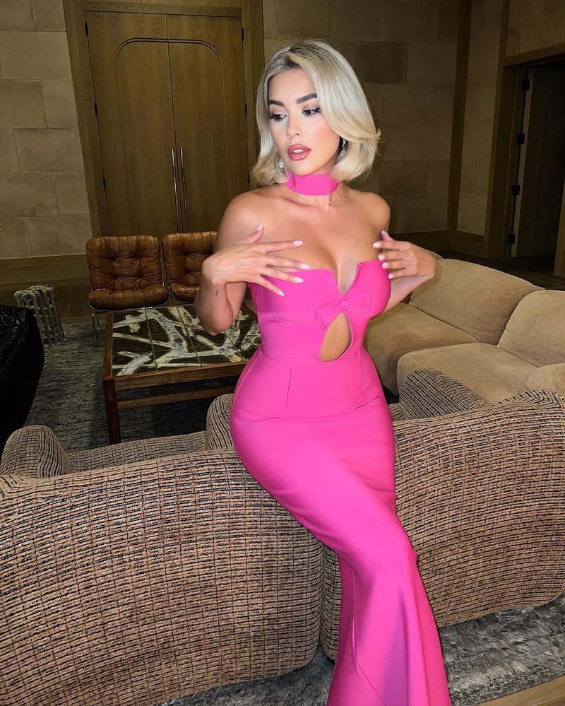 Pink Cutout Mermaid Bandage Dress H4948
