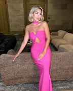 Pink Cutout Mermaid Bandage Dress H4948