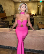Pink Cutout Mermaid Bandage Dress H4948