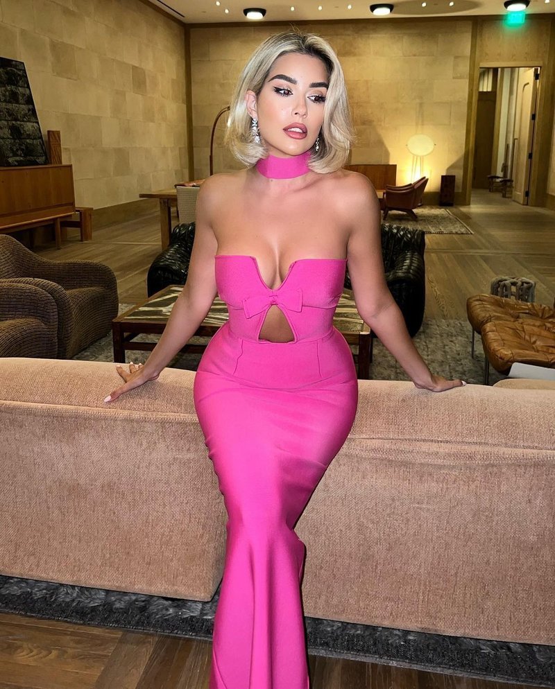 Pink Cutout Mermaid Bandage Dress H4948