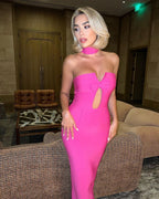 Pink Cutout Mermaid Bandage Dress H4948
