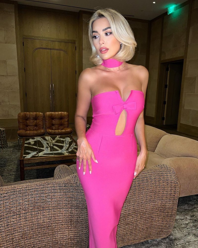 Pink Cutout Mermaid Bandage Dress H4948