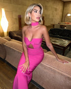 Pink Cutout Mermaid Bandage Dress H4948