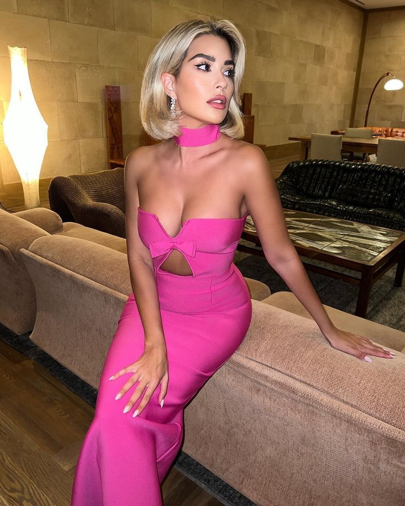 Pink Cutout Mermaid Bandage Dress H4948