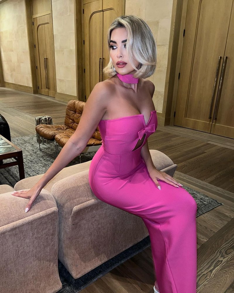Pink Cutout Mermaid Bandage Dress H4948