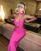 Pink Cutout Mermaid Bandage Dress H4948