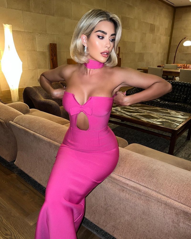 Pink Cutout Mermaid Bandage Dress H4948