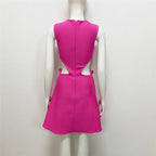 Pink Cutout Rose Detail Mini Dress H6155