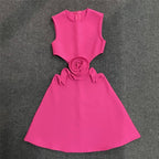 Pink Cutout Rose Detail Mini Dress H6155