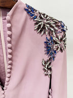 Pink Embellished Cape Sleeve Gown H6996