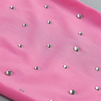 Pink Embellished Ruched Mini Dress H6715