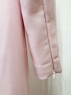 Pink Embellished Shoulder Midi Dress H6744