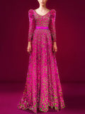 Pink Floral Embellished Maxi Dress H7051