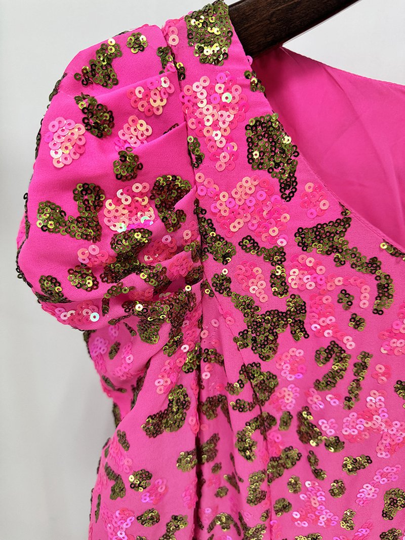 Pink Floral Embellished Maxi Dress H7051