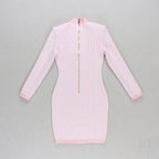 Pink Geometric Knit Mini Dress H4223